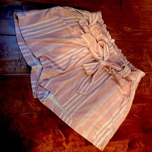 Pink Striped High Wasted Shorts